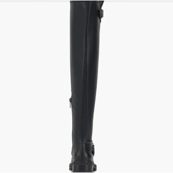Vince Camuto Abrila Black Over-The-Knee Boot Sz 7 W-Calf Block Heel Lug Sole New - Picture 7 of 14